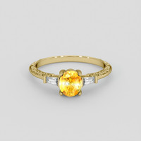 1.27 Ct. Bi Color Sapphire Ring, 14K Yellow Gold 1