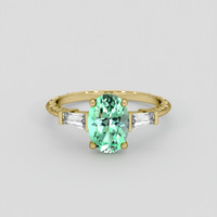 1.42 Ct. Emerald Ring, 18K Yellow Gold 1
