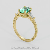 1.42 Ct. Emerald Ring, 18K Yellow Gold 2
