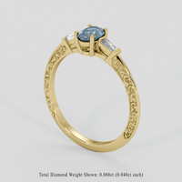 0.47 Ct. Alexandrite Ring, 18K Yellow Gold 2
