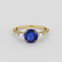 2.03 Ct. Blue Sapphire Ring, 18K Yellow Gold 1