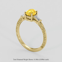 1.27 Ct. Bi Color Sapphire Ring, 18K Yellow Gold 2