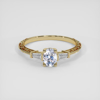 0.55 Ct. Greyish Blue Sapphire Ring, 18K Yellow Gold 1