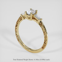 0.55 Ct. Greyish Blue Sapphire Ring, 18K Yellow Gold 2