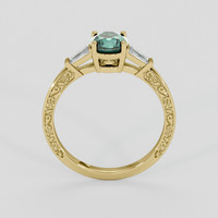 0.92 Ct. Bluish Green Sapphire Ring, 18K Yellow Gold 3