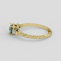 0.92 Ct. Bluish Green Sapphire Ring, 18K Yellow Gold 4