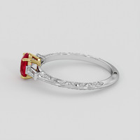 0.78 Ct. Pinkish Red Ruby Ring, 14K Yellow & White 4