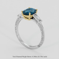 2.27 Ct. Bluish Green Sapphire Ring, 14K Yellow & White 2