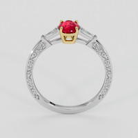 0.78 Ct. Pinkish Red Ruby Ring, 18K Yellow & White 3