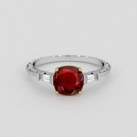 1.40 Ct. Ruby Ring, 18K Yellow & White 1