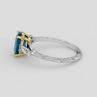 2.27 Ct. Bluish Green Sapphire Ring, 18K Yellow & White 4