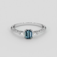 0.59 Ct. Greenish Blue Sapphire Ring, Platinum 950 1