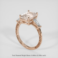 4.16 Ct. Peach Sapphire Ring, 14K Rose Gold 2