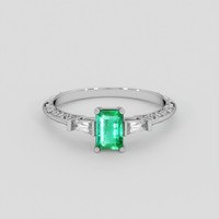 0.45 Ct. Emerald Ring, Silver 1