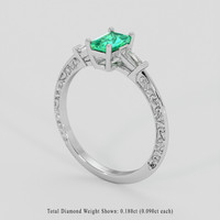 0.45 Ct. Emerald Ring, Silver 2
