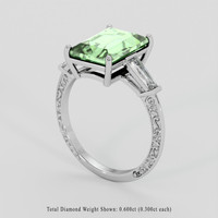 3.62 Ct. Green Prasiolite Ring, Silver 2
