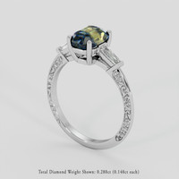 1.69 Ct. Bi Color Sapphire Ring, 14K White Gold 2