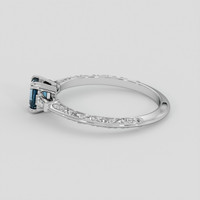 0.59 Ct. Greenish Blue Sapphire Ring, 18K White Gold 4