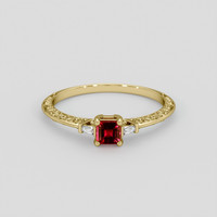 0.40 Ct. Ruby Ring, 10K Yellow Gold 1