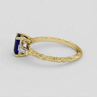 0.98 Ct. Blue Sapphire Ring, 10K Yellow Gold 4