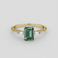 1.58 Ct. Bluish Green Sapphire Ring, 10K Yellow Gold 1