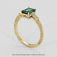 1.58 Ct. Bluish Green Sapphire Ring, 10K Yellow Gold 2