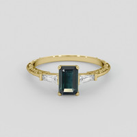 1.60 Ct. Bluish Green Sapphire Ring, 10K Yellow Gold 1