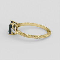 1.60 Ct. Bluish Green Sapphire Ring, 10K Yellow Gold 4