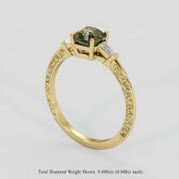 1.12 Ct. Bi Color Sapphire Ring, 10K Yellow Gold 2
