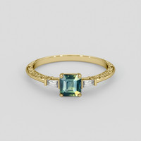 1.00 Ct. Bi Color Sapphire Ring, 10K Yellow Gold 1