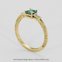 1.00 Ct. Bi Color Sapphire Ring, 10K Yellow Gold 2