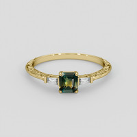 0.88 Ct. Bi Color Sapphire Ring, 10K Yellow Gold 1