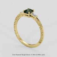 0.88 Ct. Bi Color Sapphire Ring, 10K Yellow Gold 2