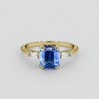 2.09 Ct. Blue Sapphire Ring, 10K Yellow Gold 1