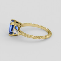 2.09 Ct. Blue Sapphire Ring, 10K Yellow Gold 4
