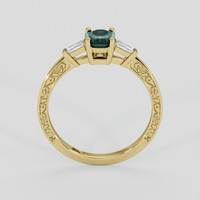 0.67 Ct. Bluish Green Sapphire Ring, 10K Yellow Gold 3