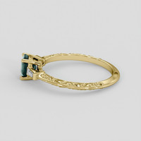 0.67 Ct. Bluish Green Sapphire Ring, 10K Yellow Gold 4
