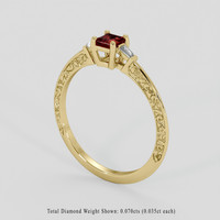 0.40 Ct. Ruby Ring, 14K Yellow Gold 2