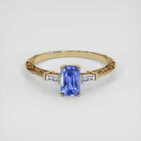 1.01 Ct. Blue Sapphire Ring, 14K Yellow Gold 1