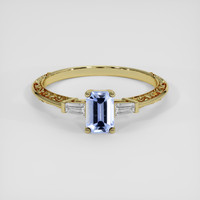 0.71 Ct. Blue Sapphire Ring, 14K Yellow Gold 1