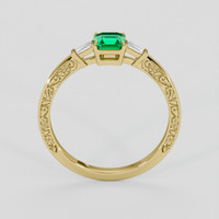 0.55 Ct. Emerald Ring, 18K Yellow Gold 3