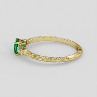 0.55 Ct. Emerald Ring, 18K Yellow Gold 4