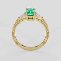 0.99 Ct. Emerald Ring, 18K Yellow Gold 3