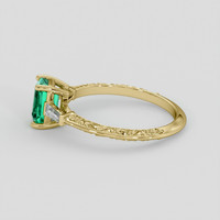 0.99 Ct. Emerald Ring, 18K Yellow Gold 4