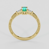 0.51 Ct. Emerald Ring, 18K Yellow Gold 3