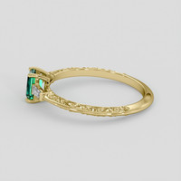 0.51 Ct. Emerald Ring, 18K Yellow Gold 4