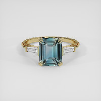 2.69 Ct. Bluish Green Sapphire Ring, 18K Yellow Gold 1