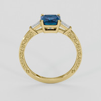 2.05 Ct. Greenish Blue Sapphire Ring, 18K Yellow Gold 3