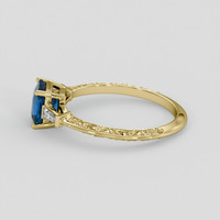 2.05 Ct. Greenish Blue Sapphire Ring, 18K Yellow Gold 4