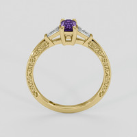 0.47 Ct. Purple Sapphire Ring, 18K Yellow Gold 3
